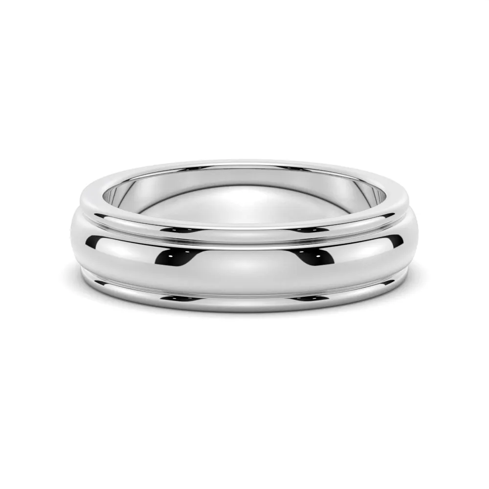 6mm Minimalist Two Tone Men's Wedding Band sold by MSBLUE Jewelry product image thumbnail 2