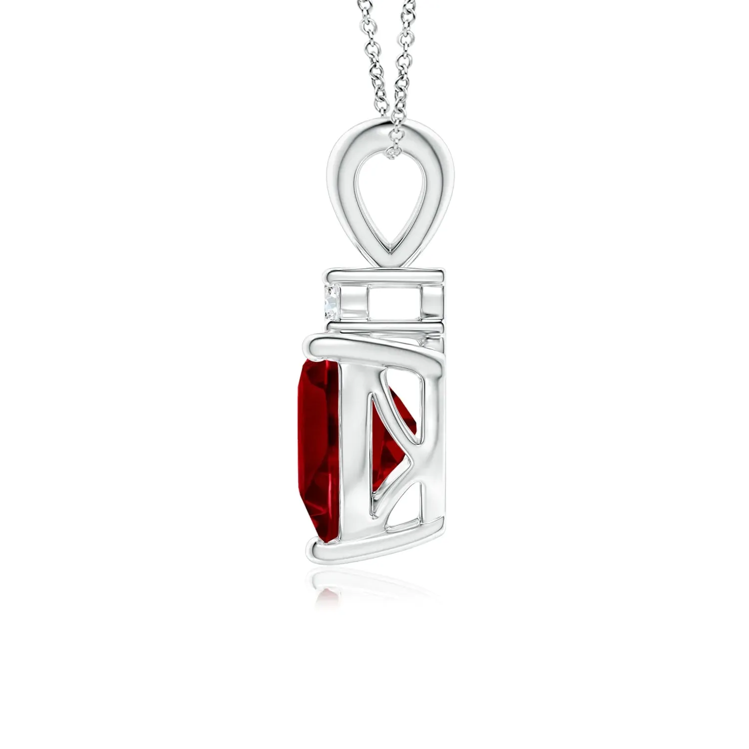 1 CT. Heart-Shaped Garnet V-Bale Pendant with Diamond sold by MSBLUE Jewelry product image thumbnail 2