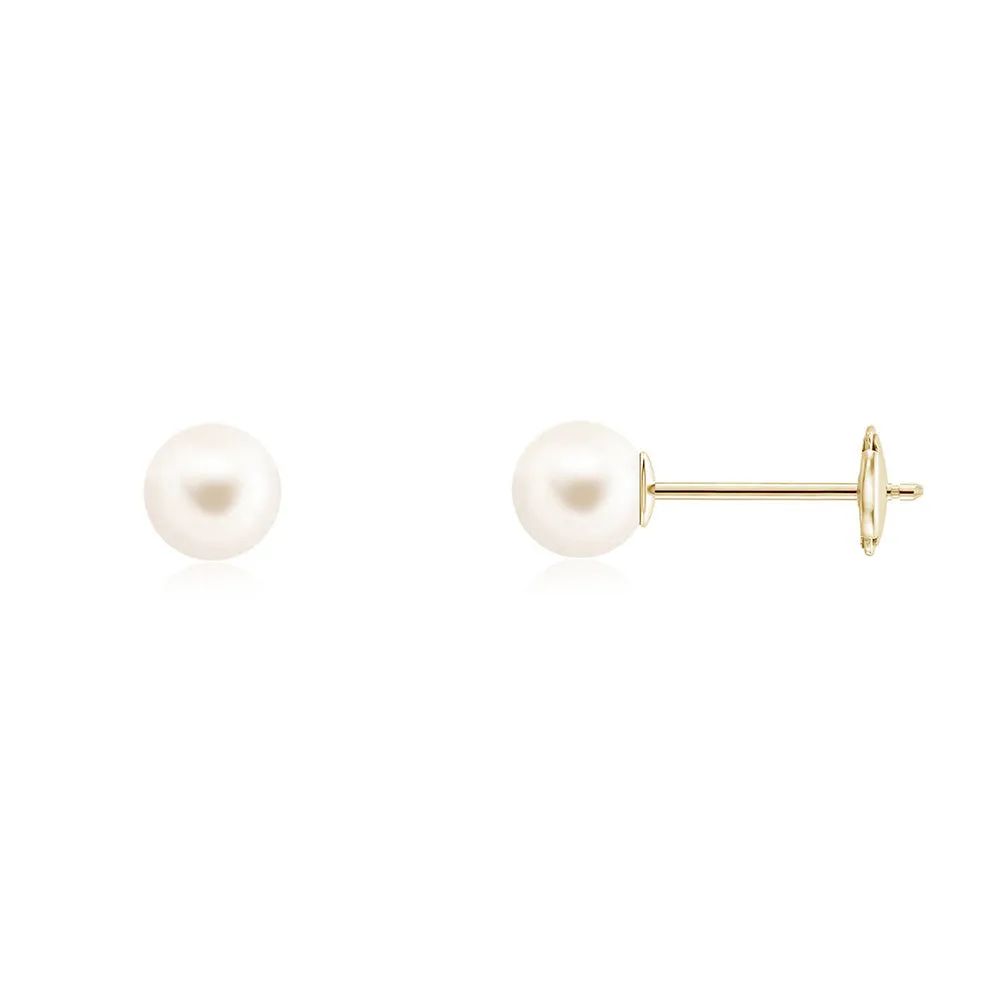 6mm Solitaire Freshwater Cultured Pearl Stud Earrings sold by MSBLUE Jewelry product image thumbnail 3