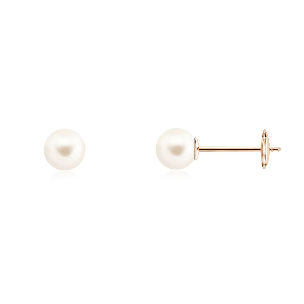 6mm Solitaire Freshwater Cultured Pearl Stud Earrings sold by MSBLUE Jewelry product image thumbnail 2