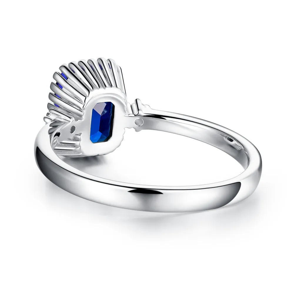 2 CT. Unique Design Three Stone Lab Grown Sapphire Gemstone Ring sold by MSBLUE Jewelry product image thumbnail 2