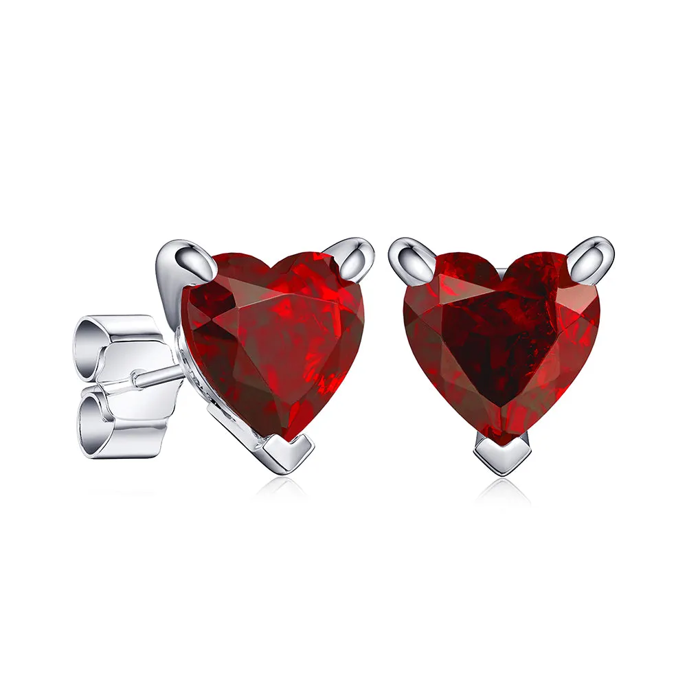 1 CT. Heart Shaped Birthstone Gemstone Stud Earrings sold by MSBLUE Jewelry product image thumbnail 4