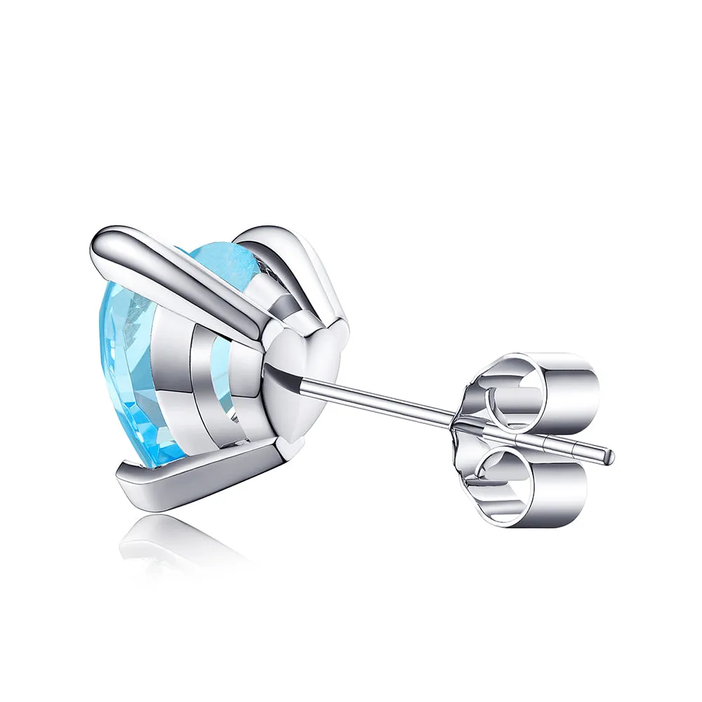 1 CT. Heart Shaped Birthstone Gemstone Stud Earrings sold by MSBLUE Jewelry product image thumbnail 2
