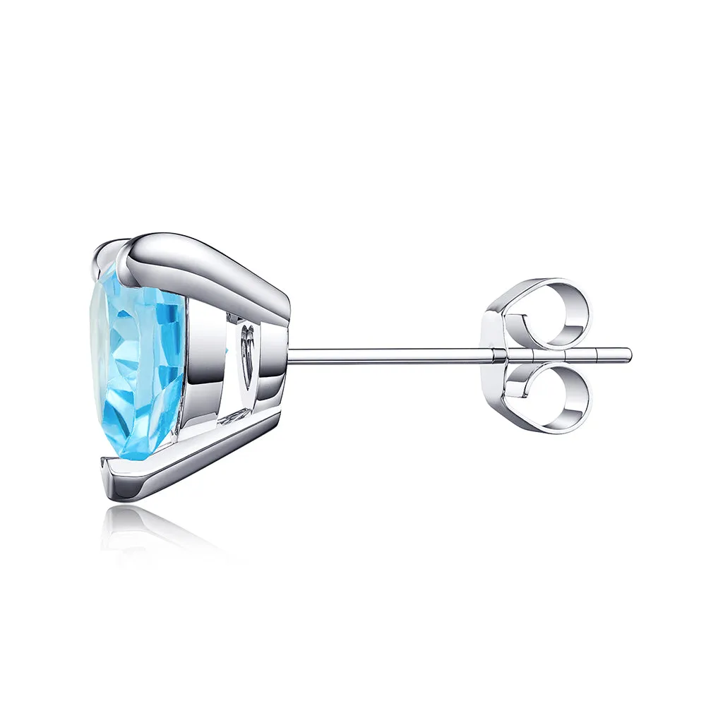 1 CT. Heart Shaped Birthstone Gemstone Stud Earrings sold by MSBLUE Jewelry product image thumbnail 3