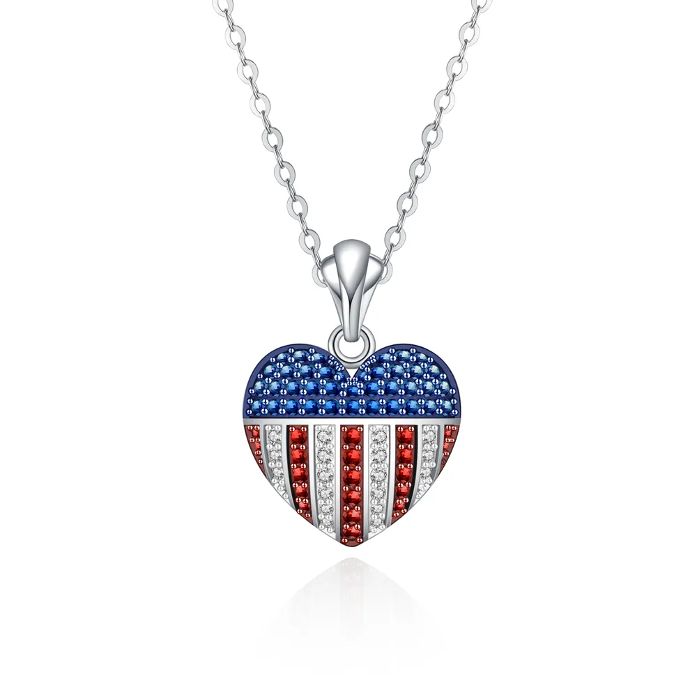 Engravable Heart of America Necklace Pendant sold by MSBLUE Jewelry