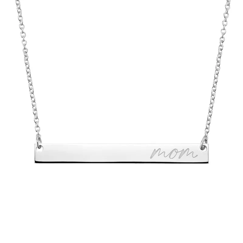 Bar Necklace with Engraving sold by MSBLUE Jewelry