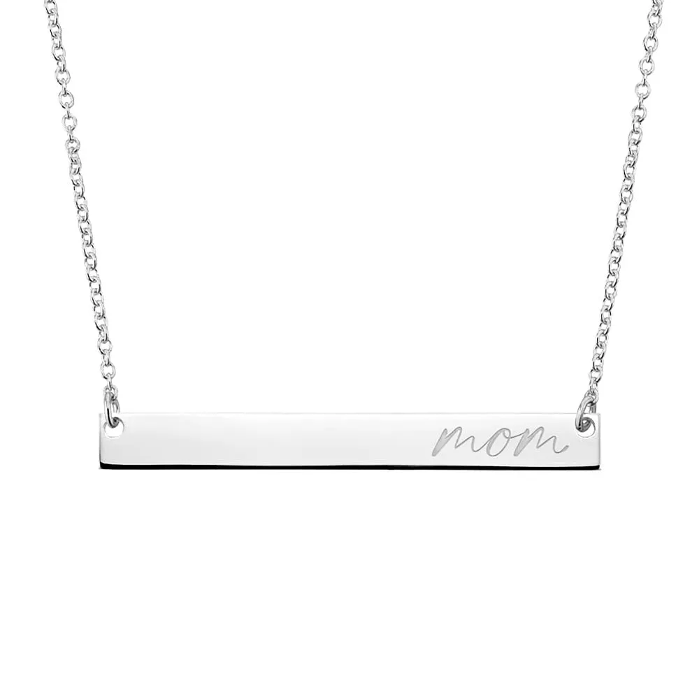 Bar Necklace with Engraving sold by MSBLUE Jewelry