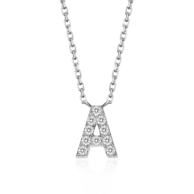 Classic Pavé Initial A Pendant Necklace sold by MSBLUE Jewelry
