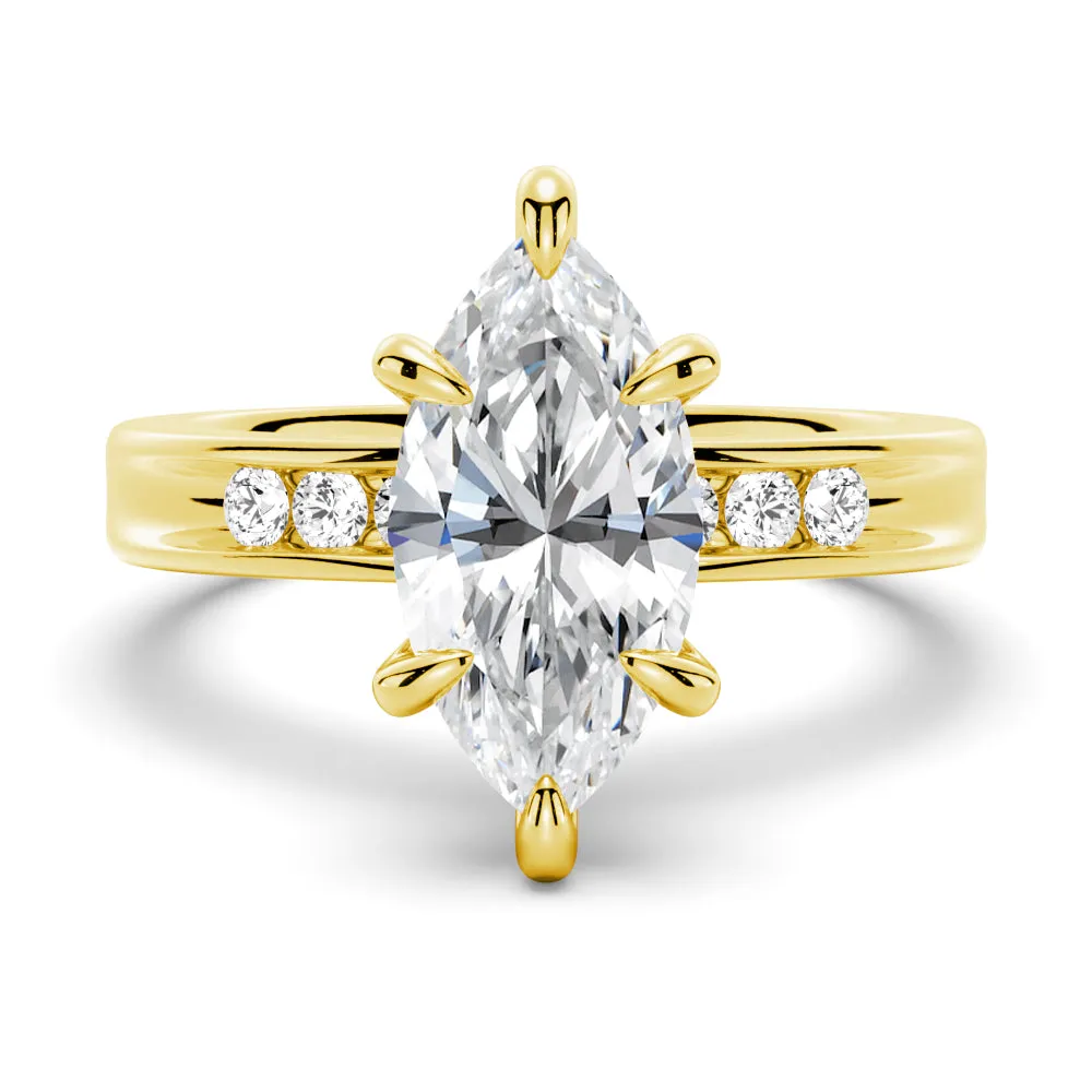 Marquise Moissanite Engagement Ring With Accents sold by MSBLUE Jewelry product image thumbnail 2