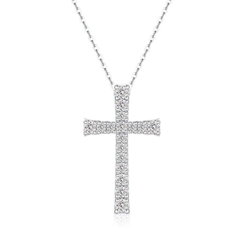 Classic Moissanite Diamond Cross Pendant sold by MSBLUE Jewelry