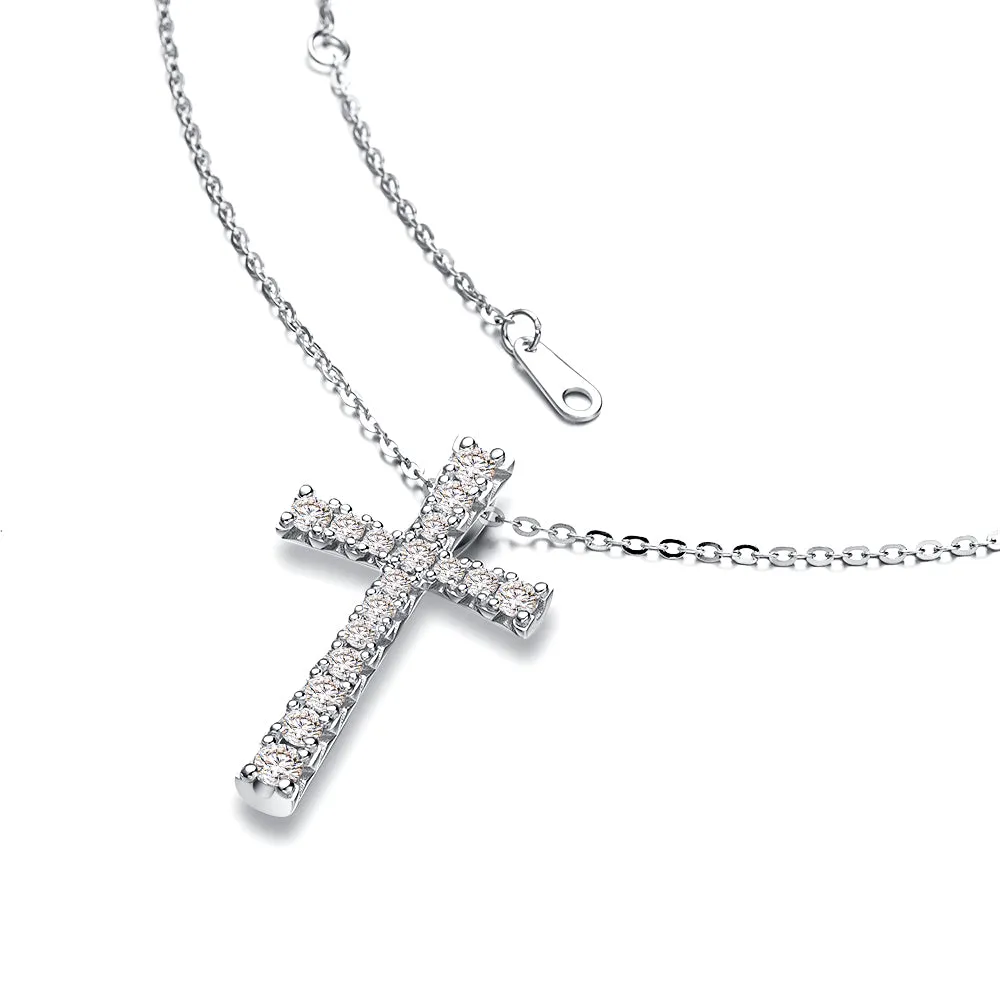 Classic Moissanite Diamond Cross Pendant sold by MSBLUE Jewelry product image thumbnail 2
