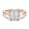Double Prong Emerald-Cut Engagement Ring with Tapered Baguette Stones sold by MSBLUE Jewelry