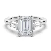 Double Prong Emerald-Cut Engagement Ring with Tapered Baguette Stones sold by MSBLUE Jewelry