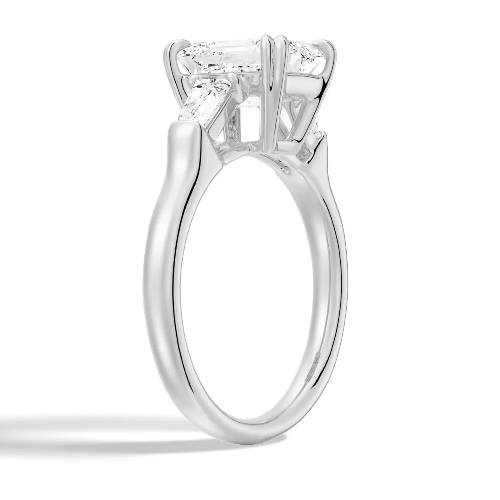 Double Prong Emerald-Cut Engagement Ring with Tapered Baguette Stones sold by MSBLUE Jewelry product image thumbnail 4