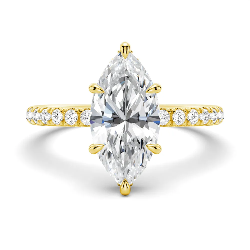 Pavé Marquise Engagement Ring With Hidden Halo sold by MSBLUE Jewelry product image thumbnail 2