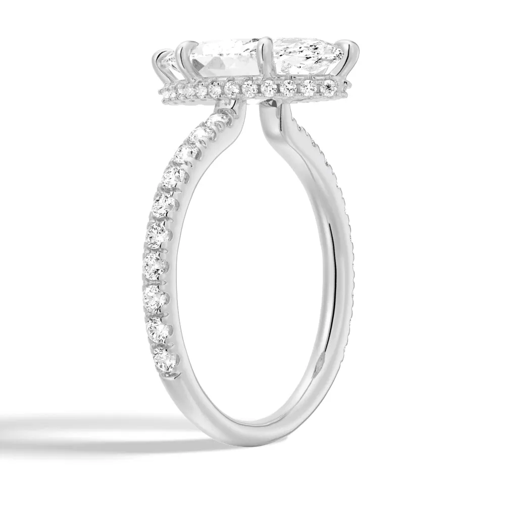 Pavé Marquise Engagement Ring With Hidden Halo sold by MSBLUE Jewelry product image thumbnail 4