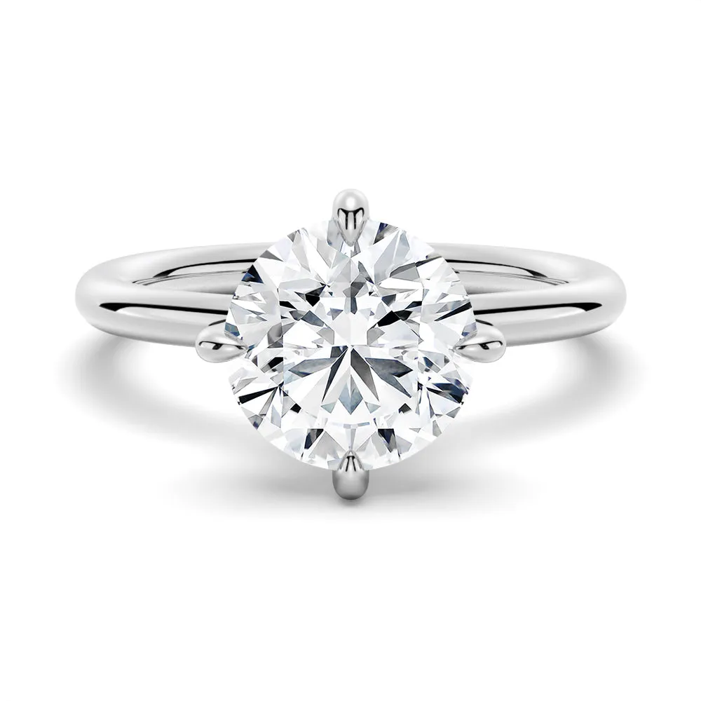 Four-Prong Solitaire Moissanite Engagement Ring sold by MSBLUE Jewelry