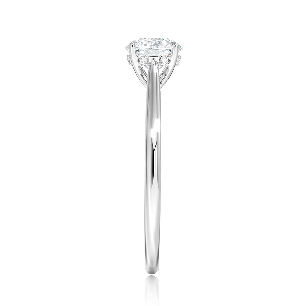 Solitaire Princess Cut Engagement Ring With Hidden Halo sold by MSBLUE Jewelry product image thumbnail 5