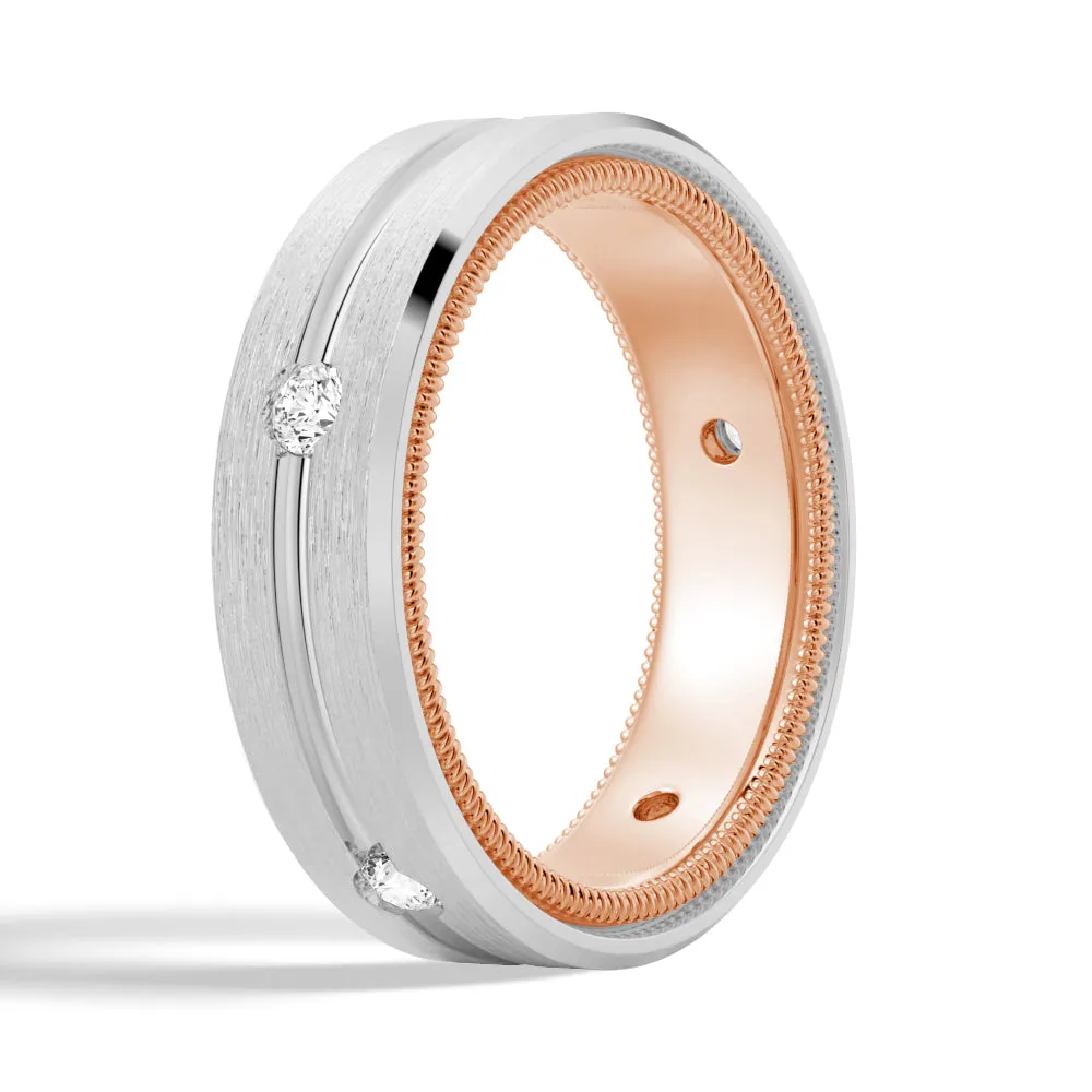 7.5mm Two Tone Matte Finish Moissanite Men's Wedding Band sold by MSBLUE Jewelry product image thumbnail 4