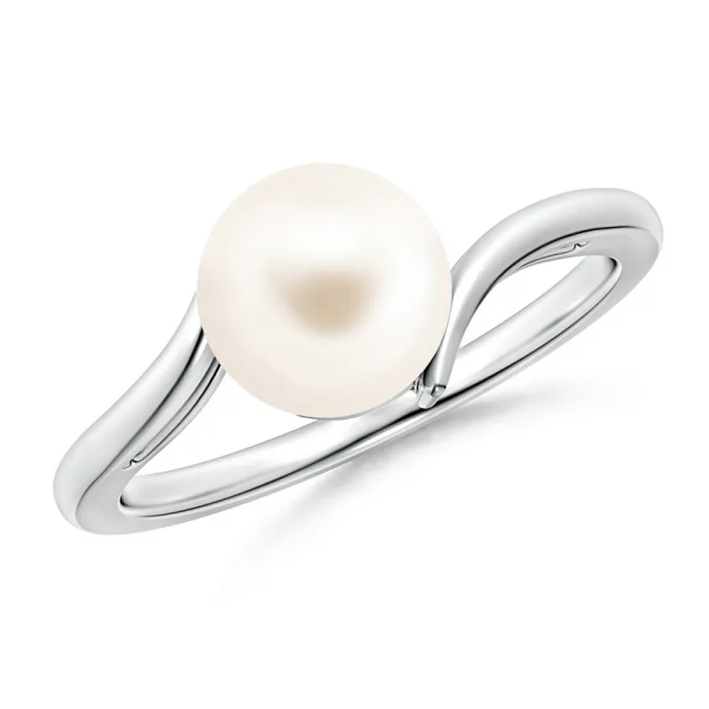 8mm Solitaire Freshwater Cultured Pearl Solitaire Wrap Ring sold by MSBLUE Jewelry