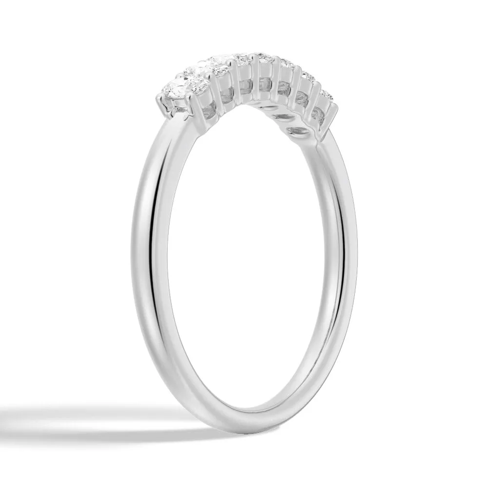 7 Stone Shared Prong Oval Cut Moissanite Wedding Band sold by MSBLUE Jewelry product image thumbnail 4