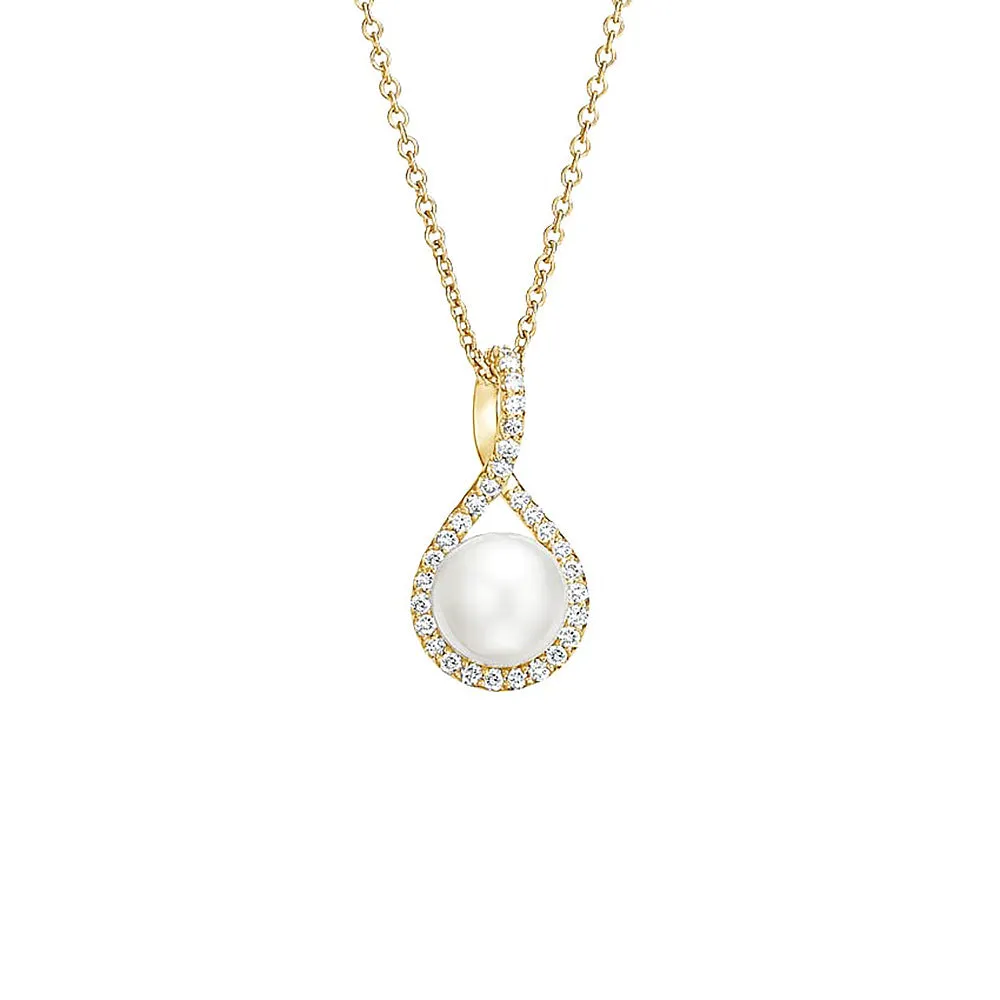 8mm Pavé Twist Freshwater Cultured Pearl Pendant sold by MSBLUE Jewelry product image thumbnail 2