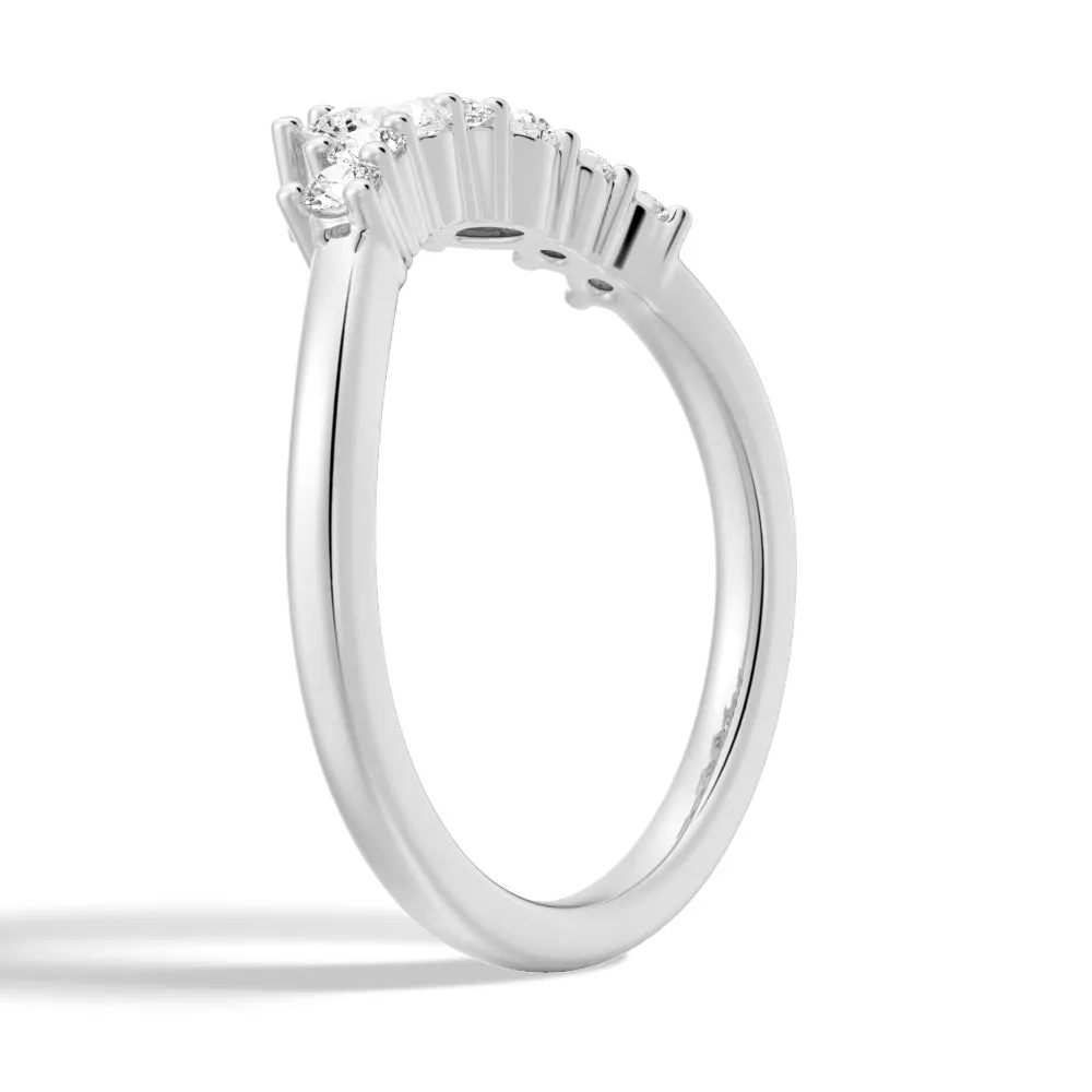 7 Stone Pear Shaped And Round Moissnite Anniversary Wedding Band sold by MSBLUE Jewelry product image thumbnail 4