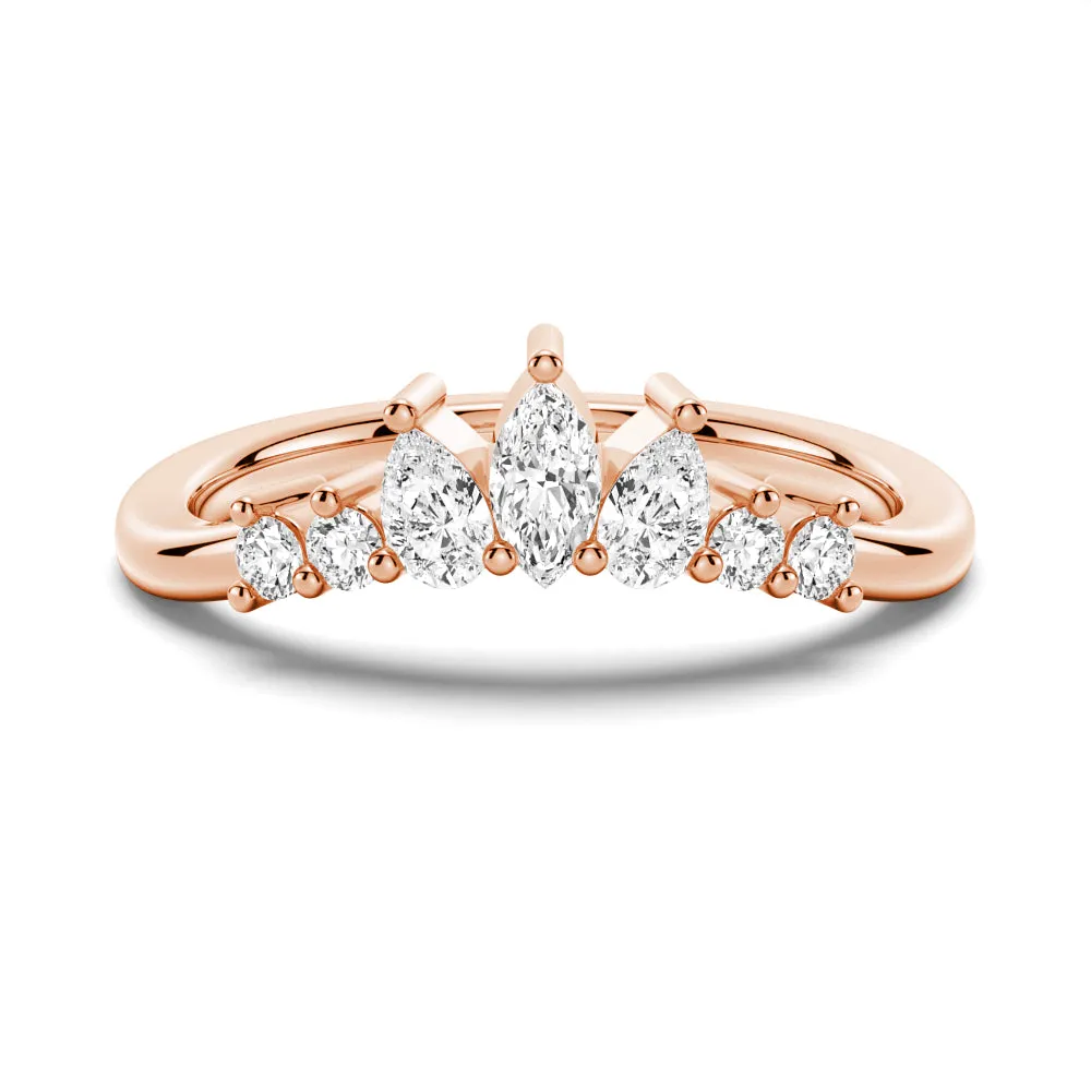 7 Stone Pear Shaped And Round Moissnite Anniversary Wedding Band sold by MSBLUE Jewelry product image thumbnail 3