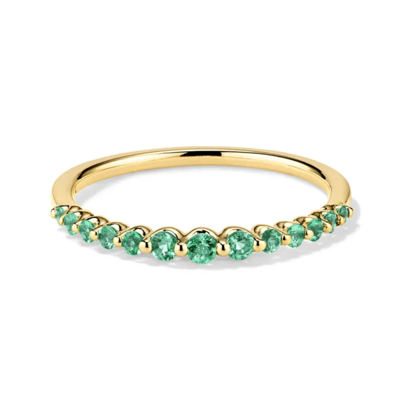 Graduated Lab Grown Emerald Gemstone Ring sold by MSBLUE Jewelry