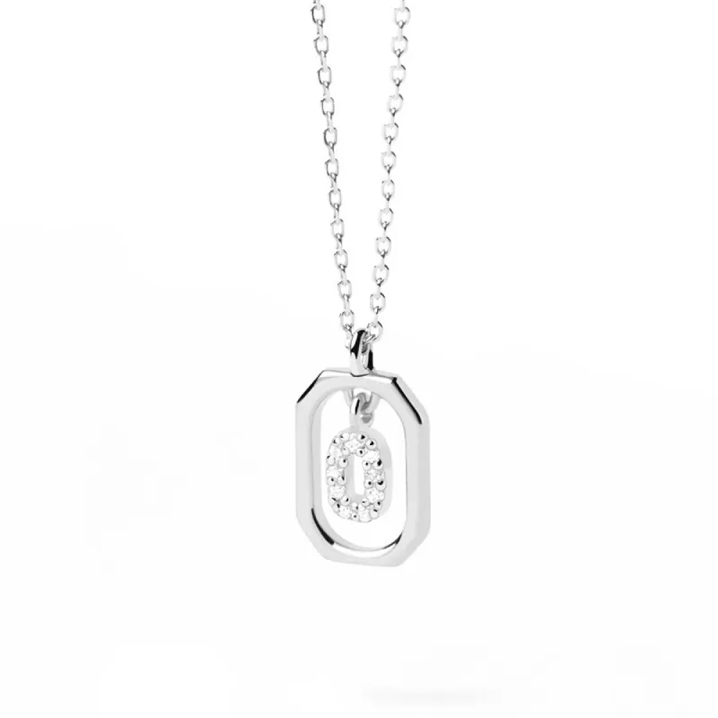 Moissanite Initial O Dangle Pendant Necklace sold by MSBLUE Jewelry