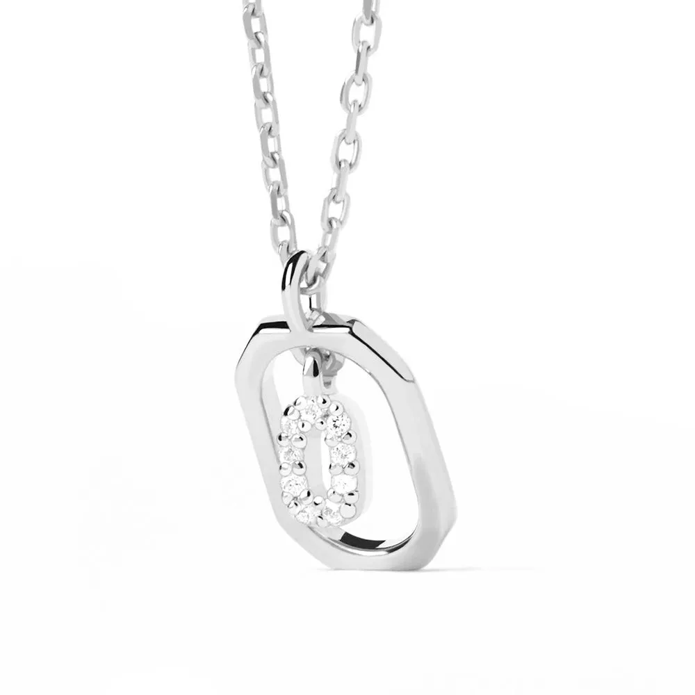 Moissanite Initial O Dangle Pendant Necklace sold by MSBLUE Jewelry product image thumbnail 3