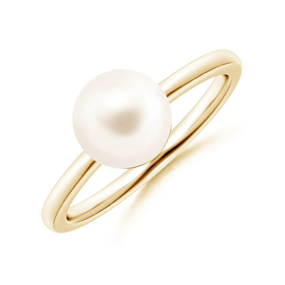 8mm Classic Freshwater Cultured Pearl Solitaire Ring sold by MSBLUE Jewelry product image thumbnail 2