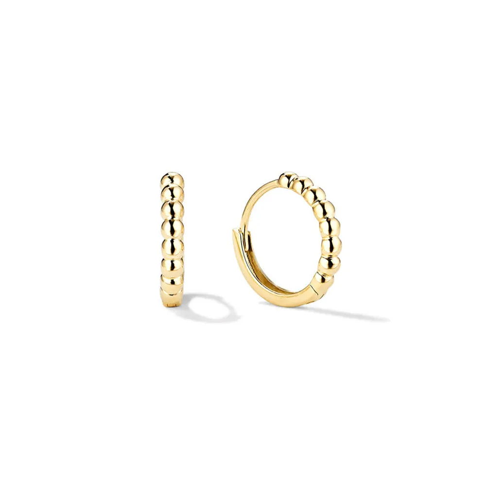 Classic Beaded Huggie Hoop Earrings sold by MSBLUE Jewelry