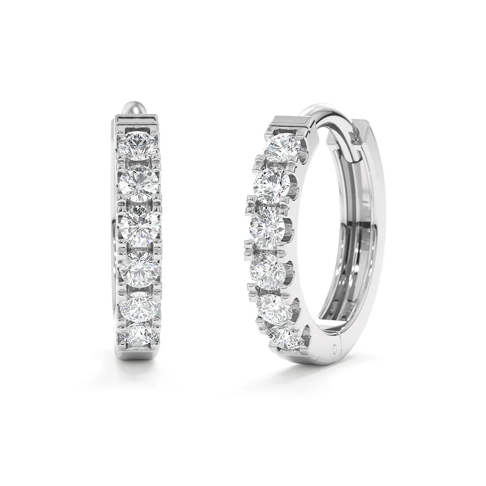 Small Lab Grown Diamond Huggie Hoop Earrings sold by MSBLUE Jewelry product image thumbnail 2