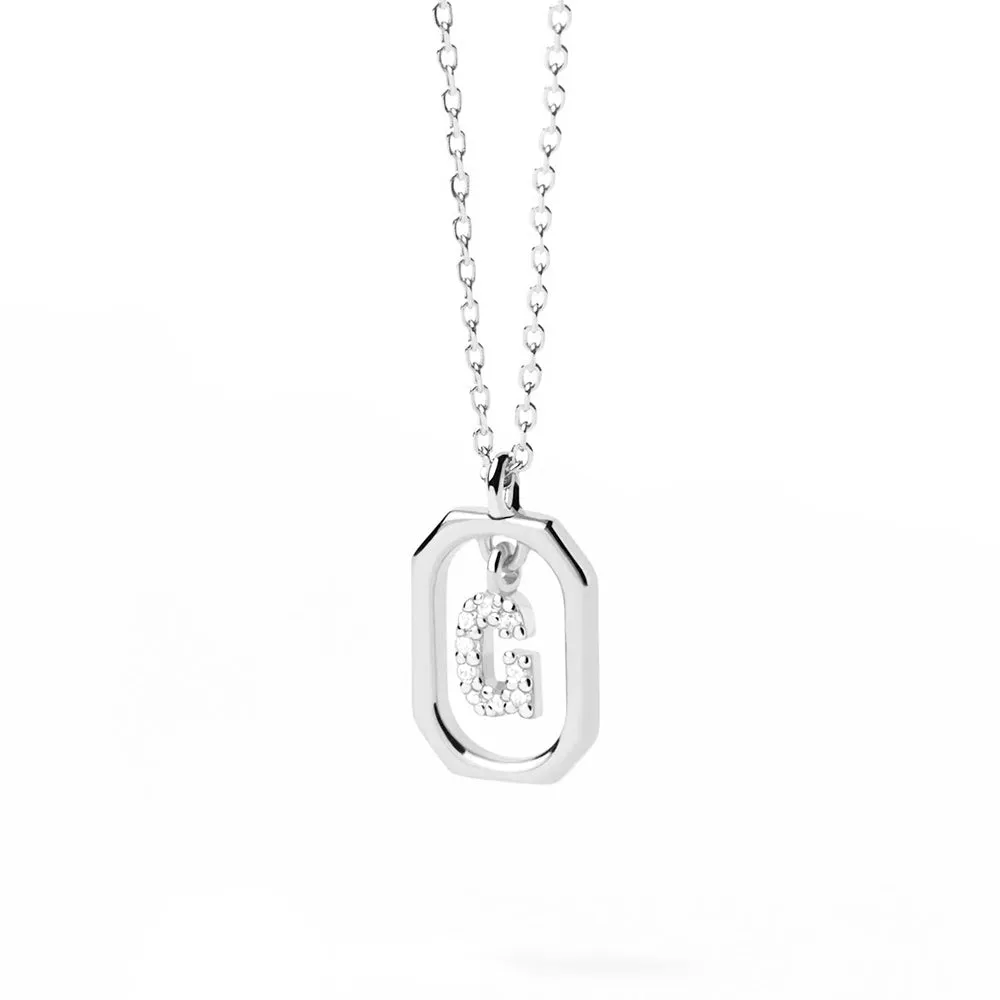 Moissanite Initial G Dangle Pendant Necklace sold by MSBLUE Jewelry