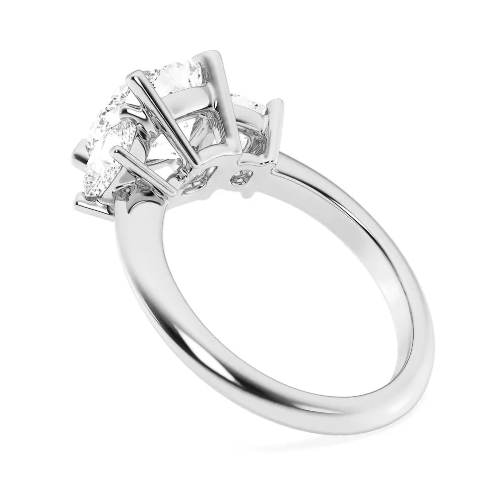 NEW Cushion Cut Three Stone Moissanite Engagement Ring sold by MSBLUE Jewelry product image thumbnail 5