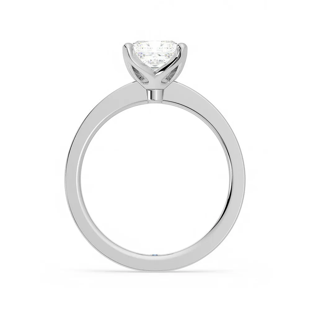 Princess Cut Moissanite Engagement Ring with Hidden Anniversary Stone and Channel Set Side Stones sold by MSBLUE Jewelry product image thumbnail 3