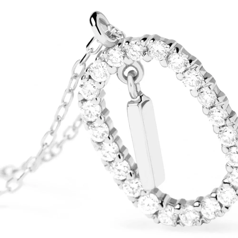 Moissanite Letter I Dangle Pendant Necklace sold by MSBLUE Jewelry product image thumbnail 4