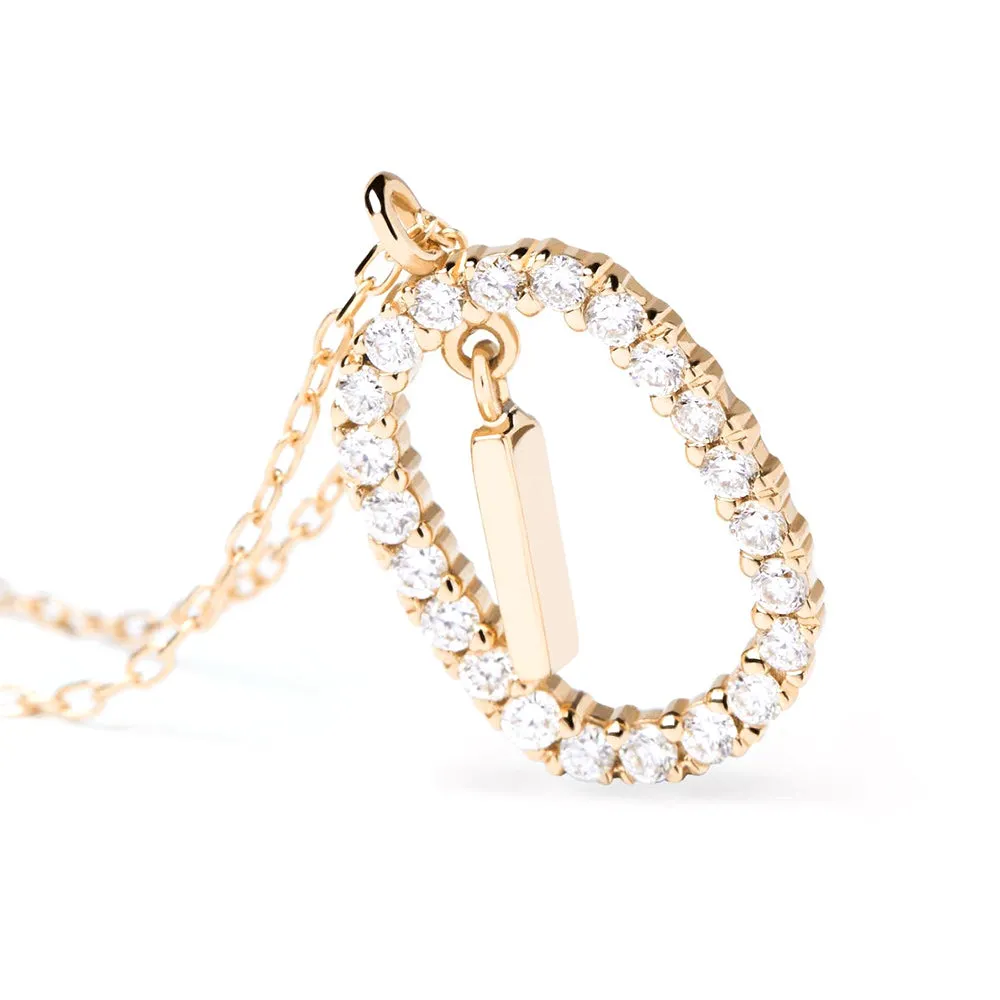 Moissanite Letter I Dangle Pendant Necklace sold by MSBLUE Jewelry product image thumbnail 5