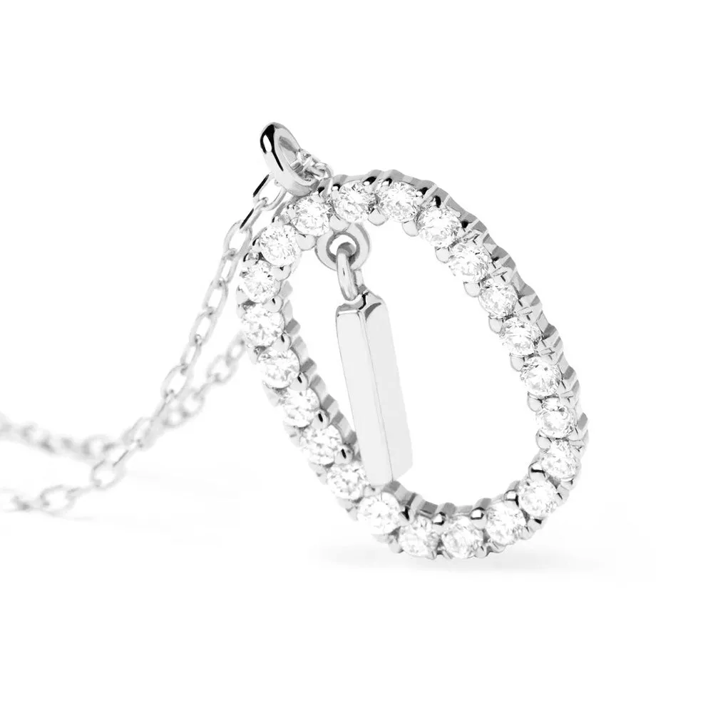 Moissanite Letter I Dangle Pendant Necklace sold by MSBLUE Jewelry product image thumbnail 3