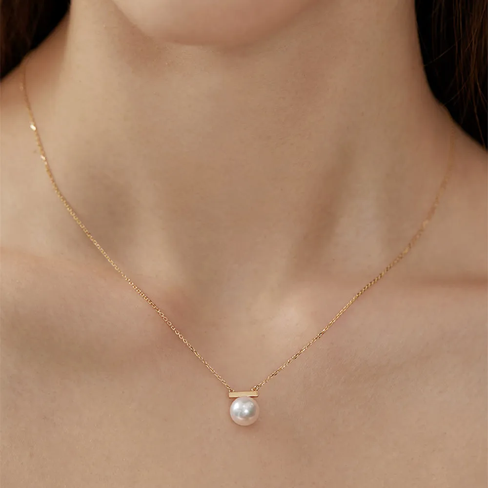 8mm Freshwater Cultured Pearl Balance Beam Necklace sold by MSBLUE Jewelry product image thumbnail 3