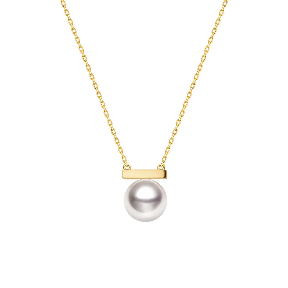 8mm Freshwater Cultured Pearl Balance Beam Necklace sold by MSBLUE Jewelry