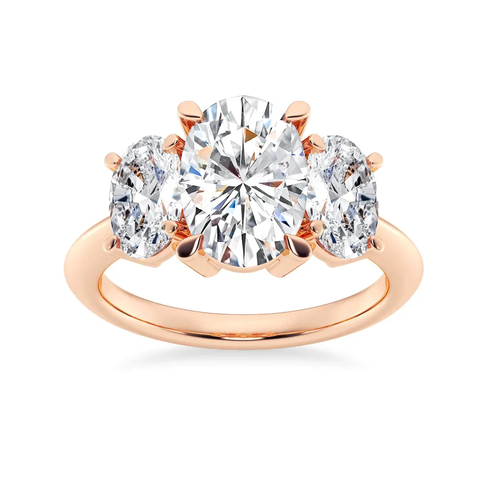 NEW Oval Cut Three Stone Moissanite Engagement Ring sold by MSBLUE Jewelry product image thumbnail 3