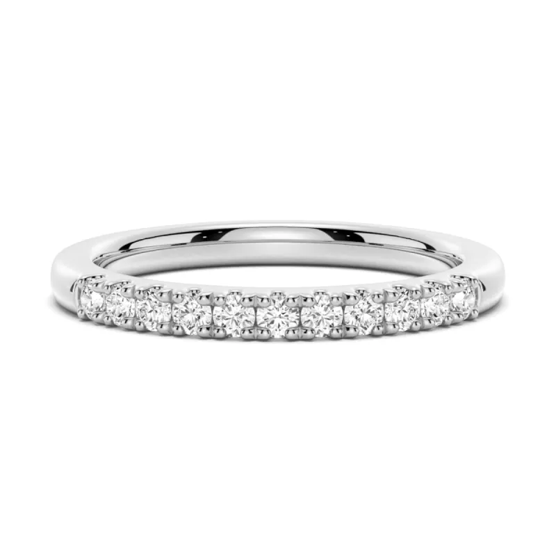 Classic Round Cut Moissanite Wedding Band sold by MSBLUE Jewelry