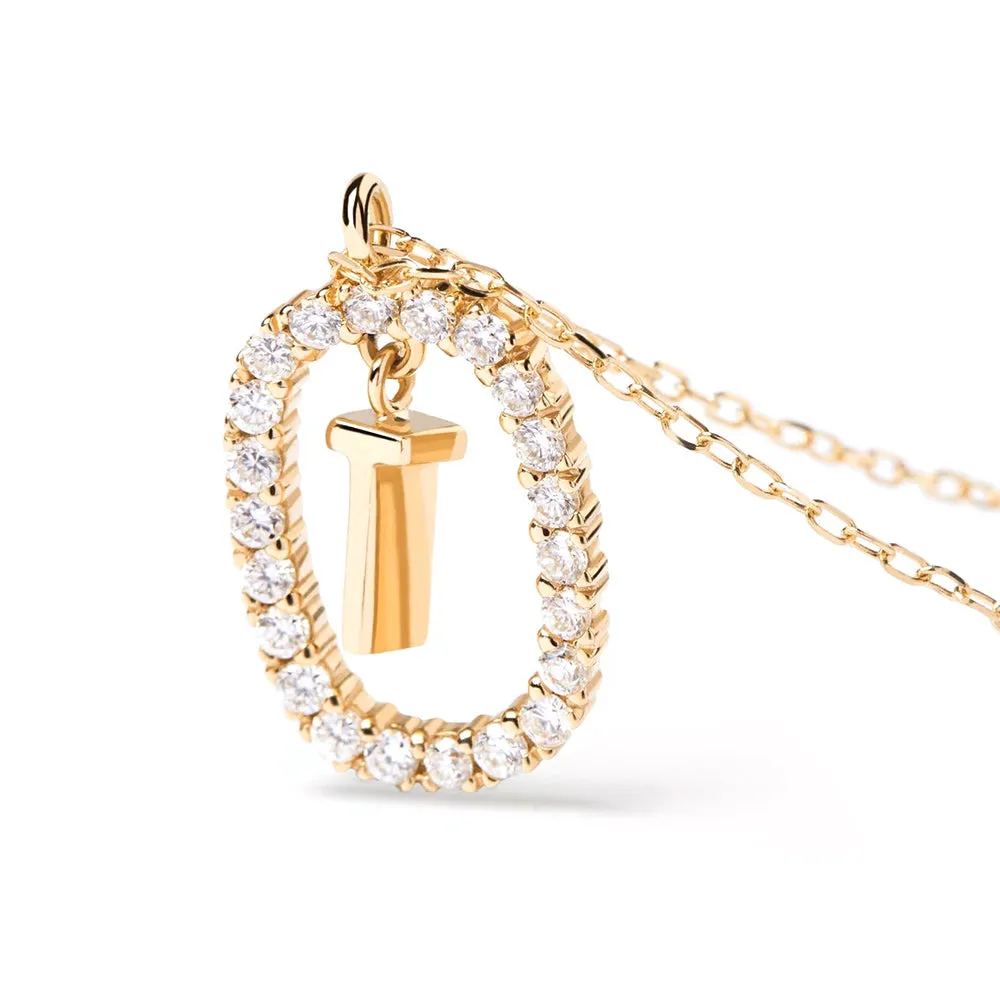 Moissanite Letter T Dangle Pendant Necklace sold by MSBLUE Jewelry product image thumbnail 5