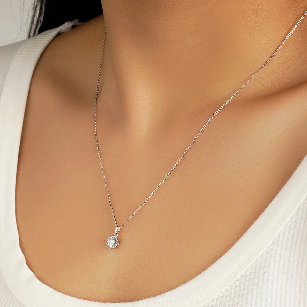 1 CT. Round Solitaire Diamond Pendant Necklace sold by MSBLUE Jewelry product image thumbnail 3