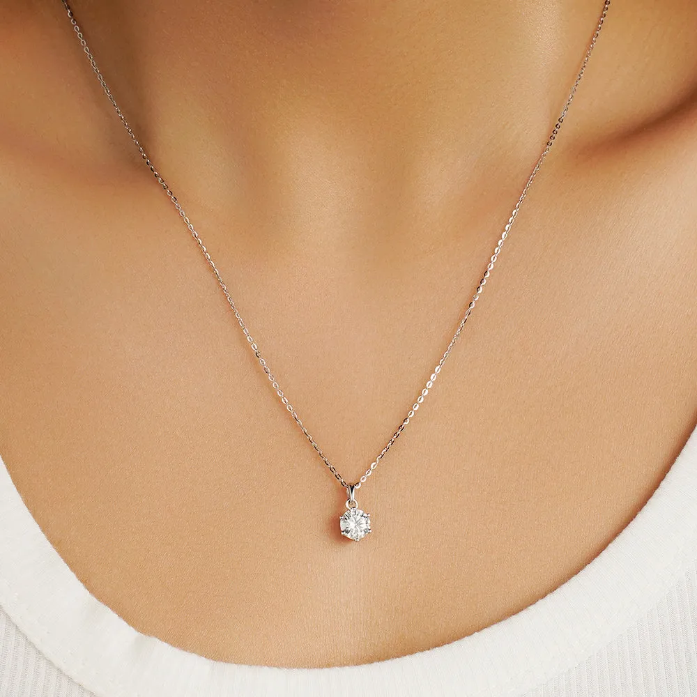 1 CT. Round Solitaire Diamond Pendant Necklace sold by MSBLUE Jewelry product image thumbnail 2