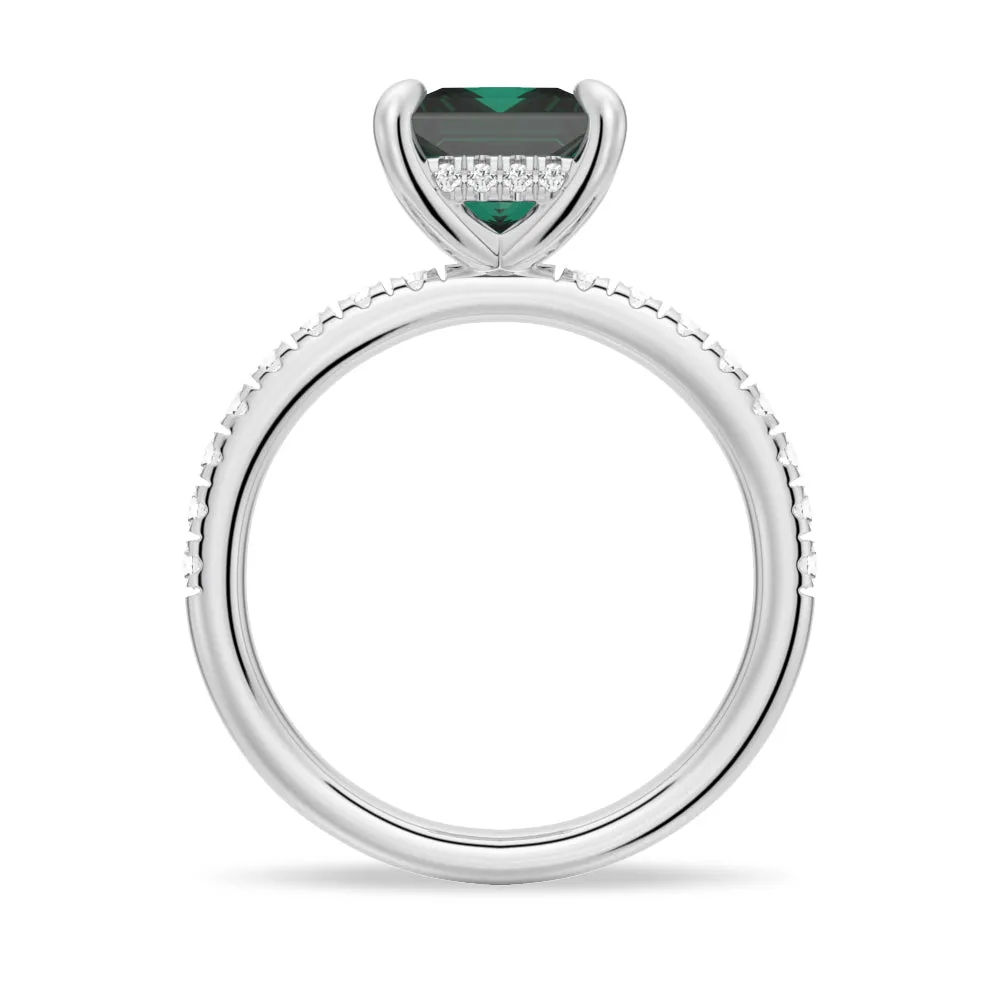 2 CT. Princess Cut Green Moissanite Engagement Ring With Hidden Halo sold by MSBLUE Jewelry product image thumbnail 4