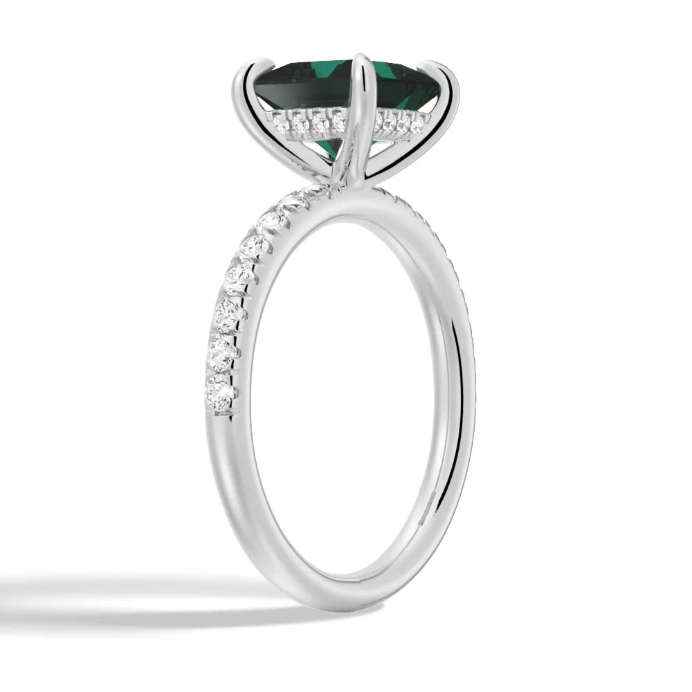 2 CT. Princess Cut Green Moissanite Engagement Ring With Hidden Halo sold by MSBLUE Jewelry product image thumbnail 2