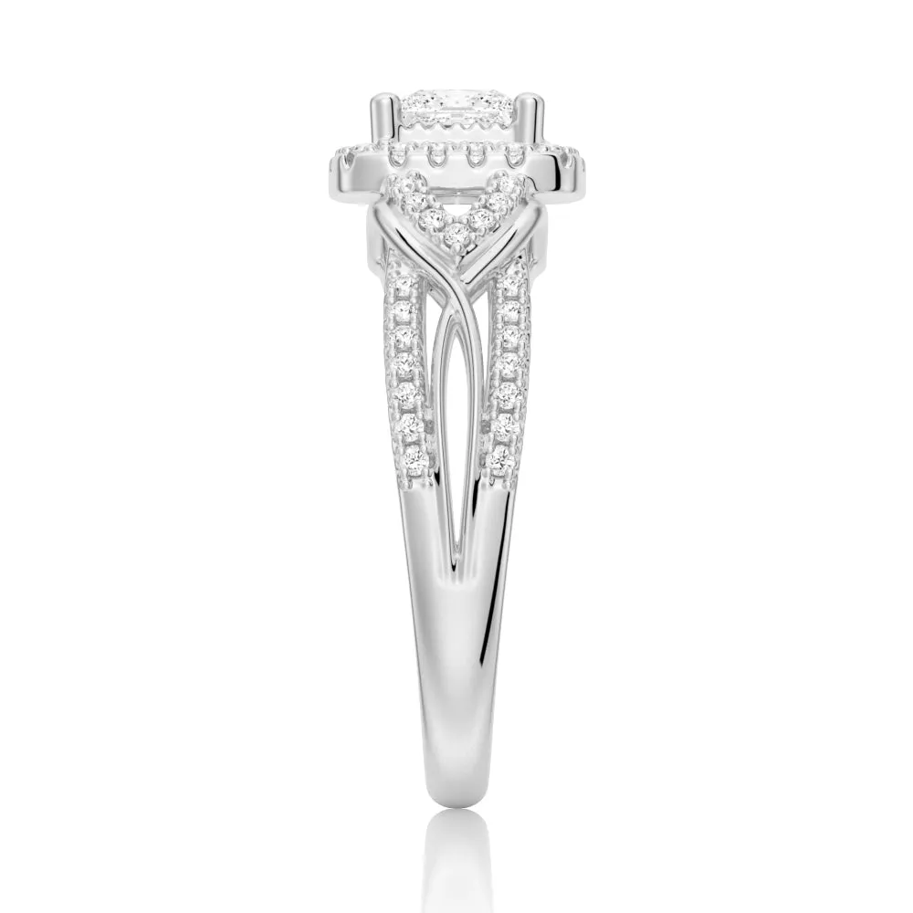 Princess Cut Moissanite Vintage Engagement Ring With Infinite Band sold by MSBLUE Jewelry product image thumbnail 5